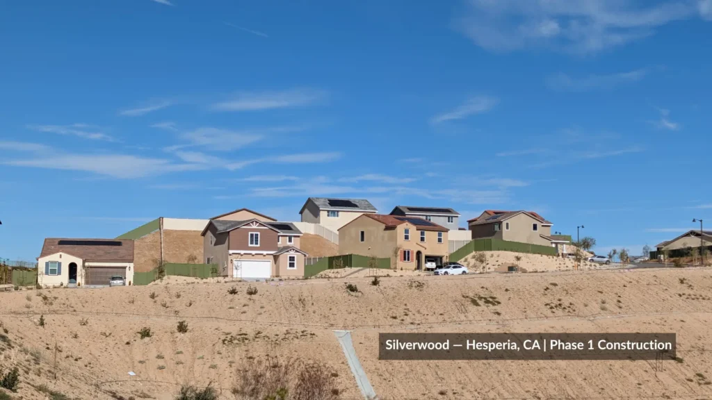 Silverwood Hesperia homes under construction — Phase 1 development along Ranchero Road corridor