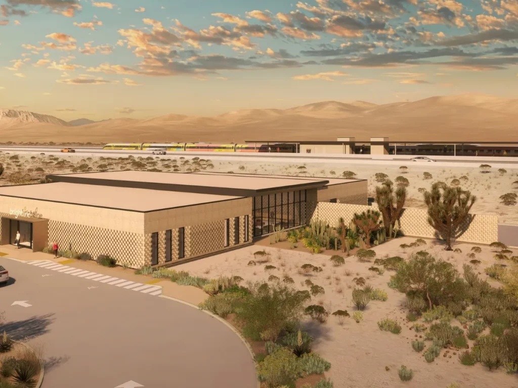 Brightline West Victor Valley Station rendering — Apple Valley High Desert real estate